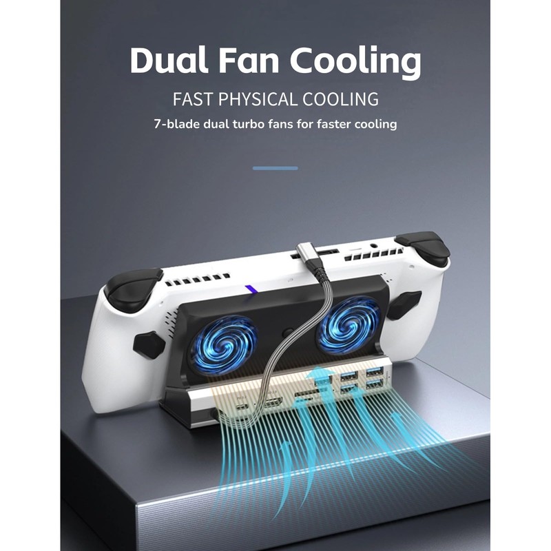 10 in 1 Docking Station with Dual Cooling Fan, 4K