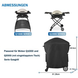 7113 Grill Cover for Weber Q100/1000/1200 (7113-81.3 x 43.2 x 88.9 cm)