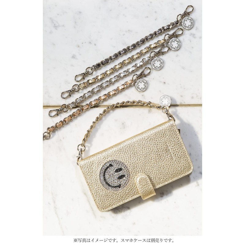 Salon de Alphard Smartphone Strap, Wrist Strap, Short Chain, Leather,
