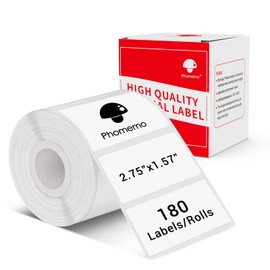 Phomemo Thermal Sticker Labels- 2.75"x1.57"(70x40mm) Thermal Label for M221/M220/M200, for Barcode/Address/Mailing/Logo/Business/Home Tag, Black on White