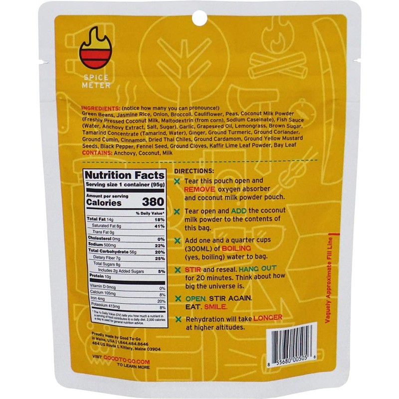 GOOD TO-GO Thai Curry (Single Serving) | Camping & Backpacking