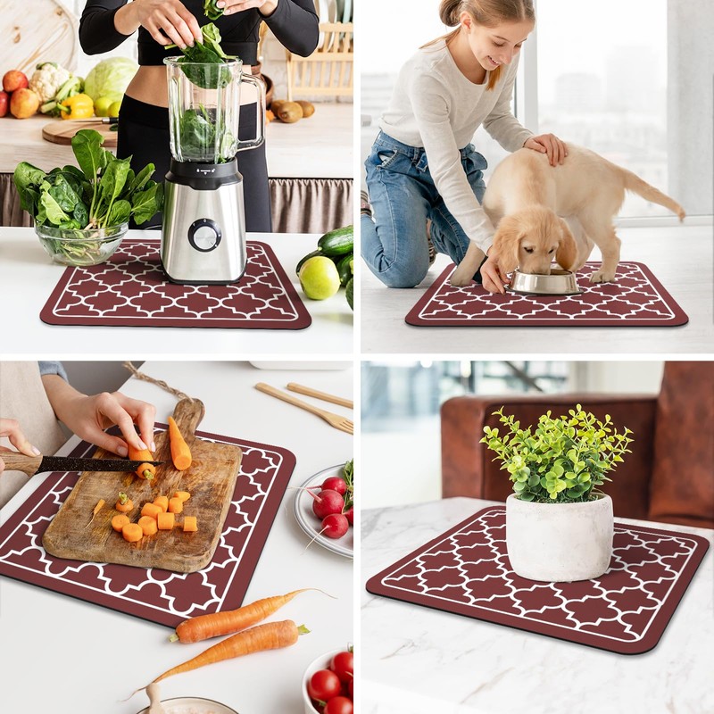 WISELIFE Dish Drying Mat Super Absorbent Drying Mat Large Dish