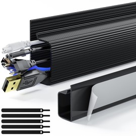 Delamu 2 Pack Safe & Tidy Cable Management Solution - Protect Kids & Pets with Home & Office Cable Management Under Desk,Cable Organizer, Cable Management Kit,Cord Organizer for Desk, 15.7inX2