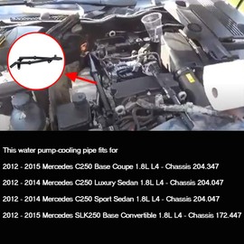 Surwit 2712002452 Water Pump-Cooling Pipe for 2012-2015 M-ercedes C250 SLK250 Part# 2712002652 - Engine Coolant Pipe