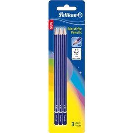 Pelikan Pencil 2B Hardness Blister Pack of 3