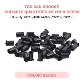 Vlasy Micro Rings Links Beads,3.4mm Microlink Beads Non-Silicone Copper Tubes Microbead for Hair Feathers,I-Tip Hair Extensions (400Pcs, Black)