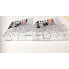 Essentials Set Of 2  Clear Makeup Organizer  16 compartments Each
