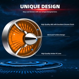 FATECIM 2" Turn Signal Light Covers Turbine Replacement Amber Lenses Clip On for Softail Street Road Glide Fat Boy Sportster Dyna Deluxe Chrome Bezel