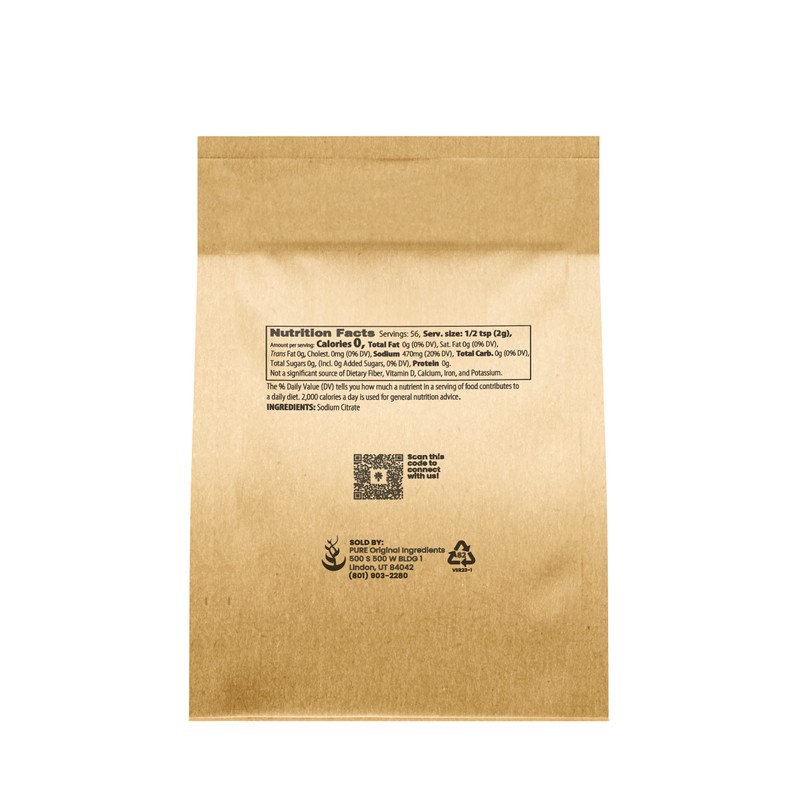 Pure Original Ingredients Sodium Citrate (4 oz) Preservative & Emulsifier