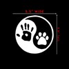Yin Yang Human Hand Dog Paw Sticker Decal Notebook Car