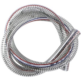 JoyTube Steel Wire Suction Vinyl PVC Flexible Tubing 1-1/2"ID x 1-3/4"OD, High Pressure Heavy Duty UV Chemical Resistant Clear Thick Suction Tube Hose (3.3 FT)