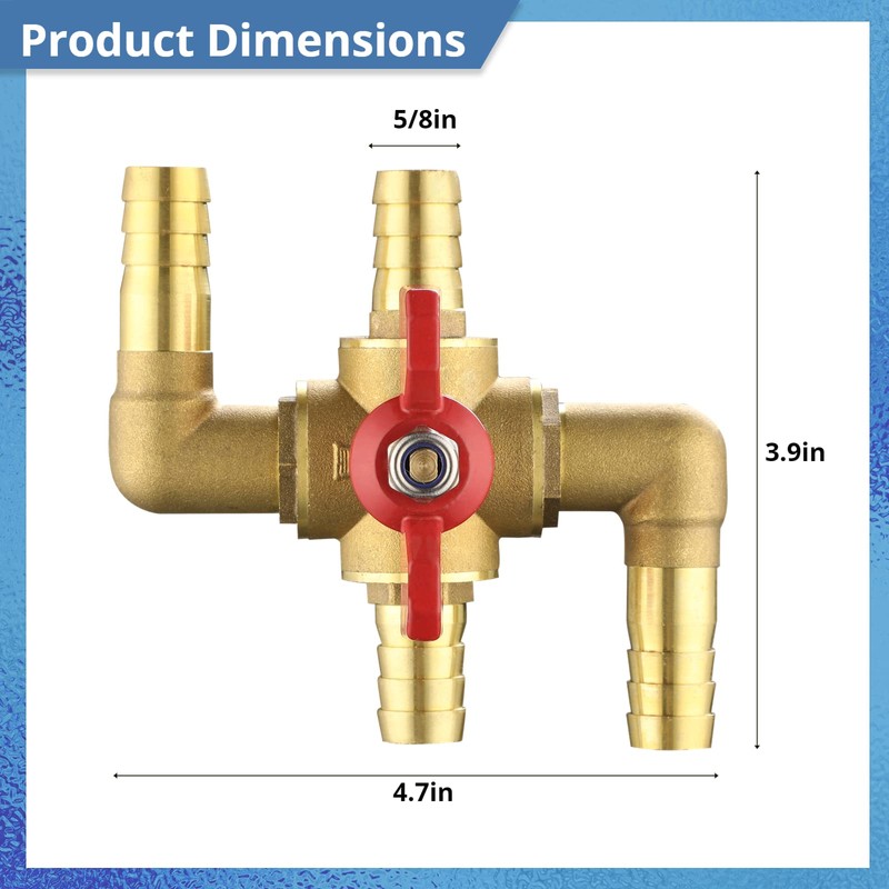 yeesport 4-way Automobile Heating Water Valve, Brass Automotive Integrated Manual