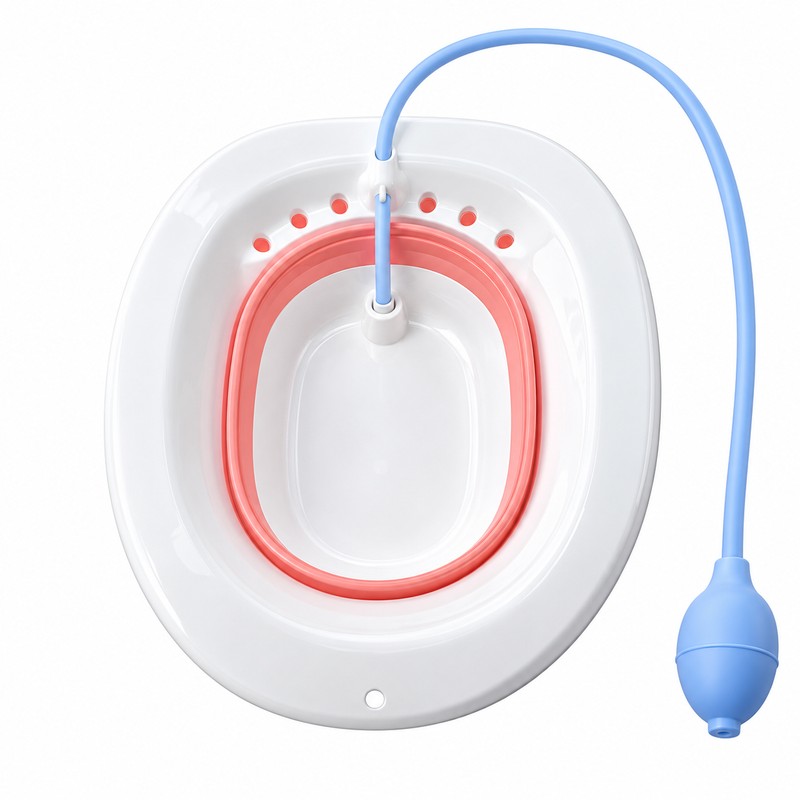 Foldable Sitz Bath Basin for Toilet Seat – Portable Plastic