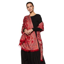 Weavers Villa Women's Pashmina Wool Blend Indian Handicraft Woven Shawls, Scarf, Wraps [Large Size: 40" X 80"]