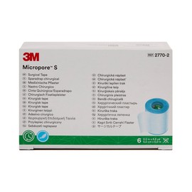 3M 3M Micropore Medical Tape, Non-Sterile, Silicone, Blue, 2 in x 5 1/2 yds, 6 Rolls, 1 Pack