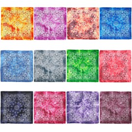 Zac's Alter Ego Pack of 12 Acid Wash Tie Dye Paisley Retro Vintage Style Cowboy Bandanas/Face Masks/Durags