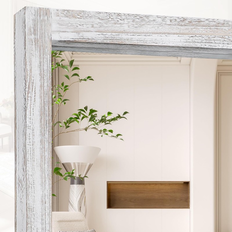 AAZZKANG Wall Mirror Full Length Rustic Wood Framed Floor Mirrors