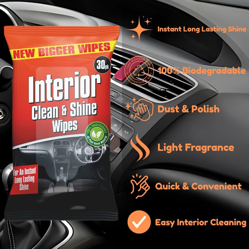 Premium Interior Car Wipes | Car Interior Cleaning Wipe Dashboard