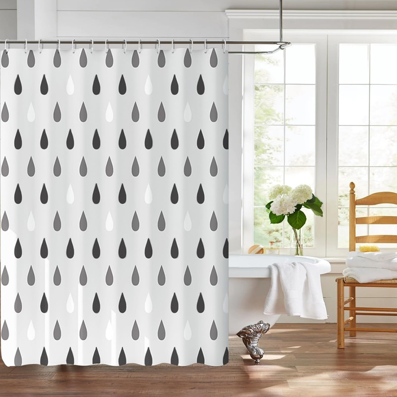 Shower Liners,Water-Drop Pattern Bath Liner for Shower | Textured Washable