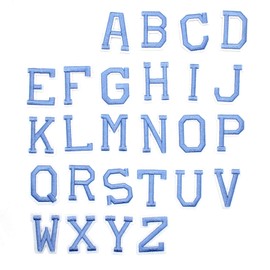 Blue Iron on Letters for Clothing,104 Pieces Iron on Patches for Clothing,4 Set Letter Patches for Clothing,1.6” x 2”