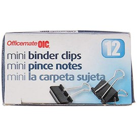 OIC(R) Binder Clips, Mini, 1/4in. Capacity, Box of 12