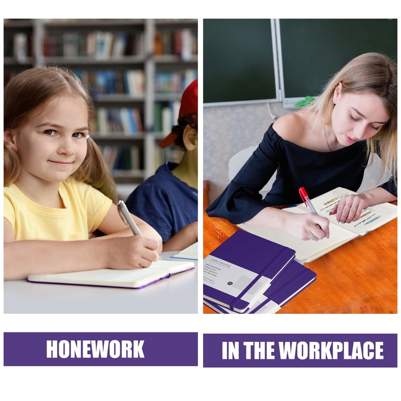 EMOMAS Lined Journal Notebook, 10Pack(Purple), 160 Pages, Medium 5.7 inches