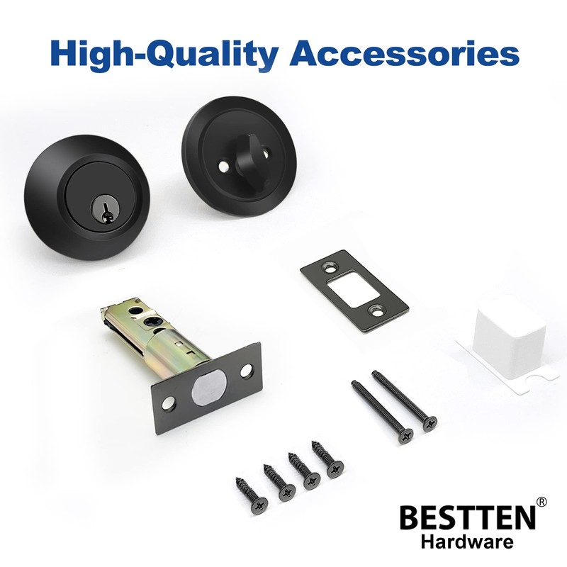 BESTTEN 3 Pack Keyed Alike Deadbolt, Single Cylinder Entry Door