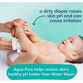 Aqua Sensitive Baby Wipes with Pop-Top, Fragrance-Free, 56 Wipes per Pack, Pack of 3 (168 Total Wipes)
