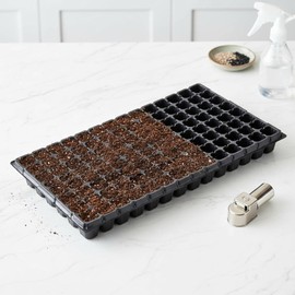 YIJU Bandeja para Semilleros de Siembra con Compartimientos Separados Drenaje Óptimo y Reciclabilidad Adecuada para en Jardinería Educativos Invernaderos y Espacios Domésticos, 80G, 128 Orificios