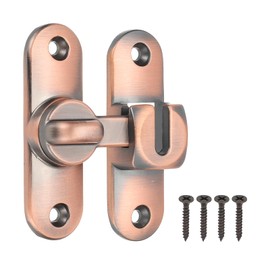 PATIKIL 1 Pack Flip Sliding Door Latch Safety Bar Gate Lock Hardware for Cabinet Bathroom Bedroom Garden, Copper Tone
