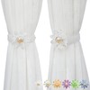 PEDOBO Crystal Flower Curtain Tiebacks, 2 Pack Crystal Beaded Sheer/Drapery