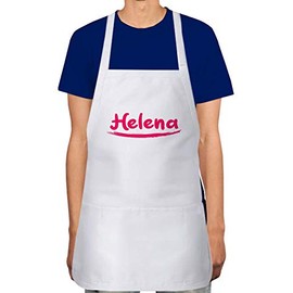 Makoroni - Helena Name Apron Adjustable Kitchen Chef Apron with 2 Pockets Cooking Baking, DesB41