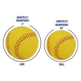 TaktZeit Foam Basebll Practice Softball Soft Baseball for Beginnners or Experts for Baseball Training 6Pcs