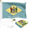 UD_G128 Combo Pack: 6 Ft Tangle Free Spinning Flagpole (White)