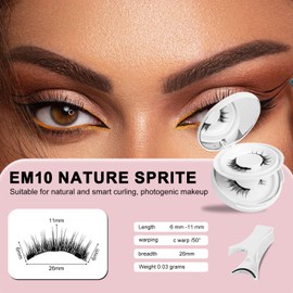 lafo Magnetic-Eyelashes Natural Look, 2 Pairs Reusable Magnetic Lashes Kit with Applicator, No Glue Needed, Natural Magnetic Eyelashes, Easy to Wear and Remove 2 Pairs