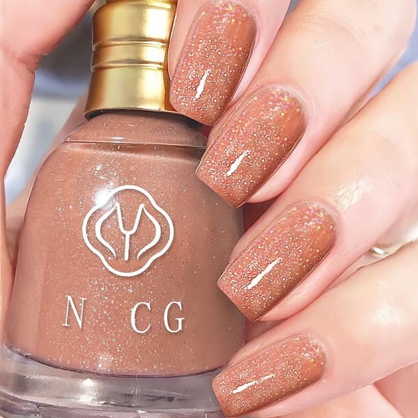 ASMAYSA Nude Glitter Fingernail Polish Air Fast Drying, Shimmer Toe