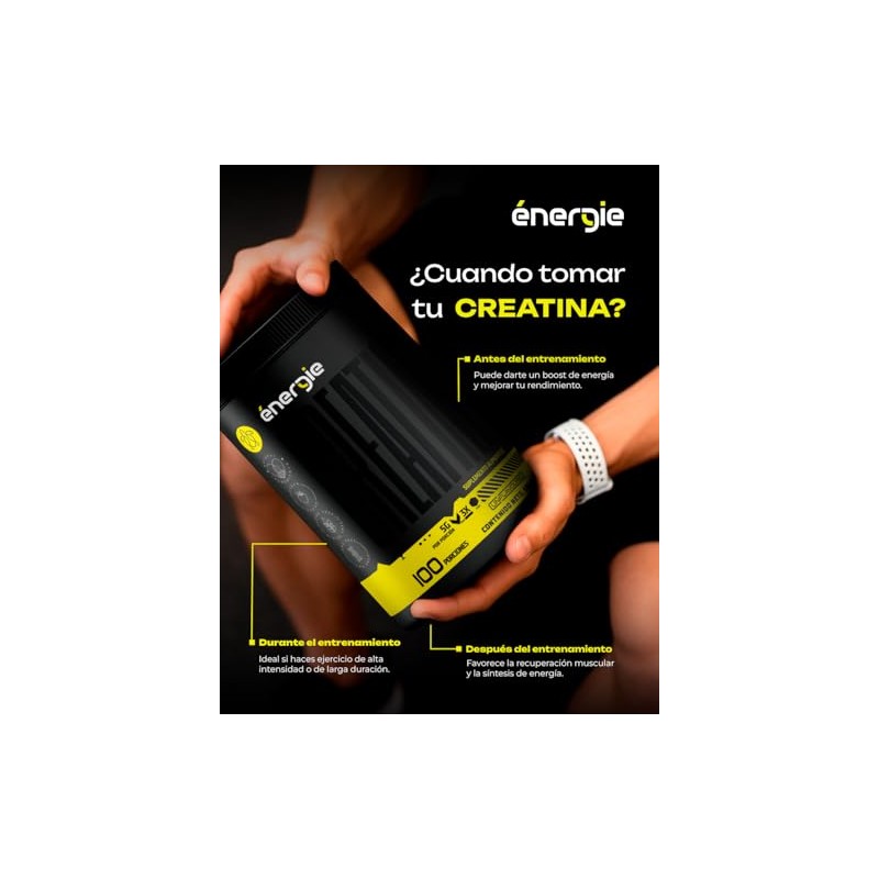 Creatina monohidratada micronizada en polvo ÉNERGIE - 500gr - 100