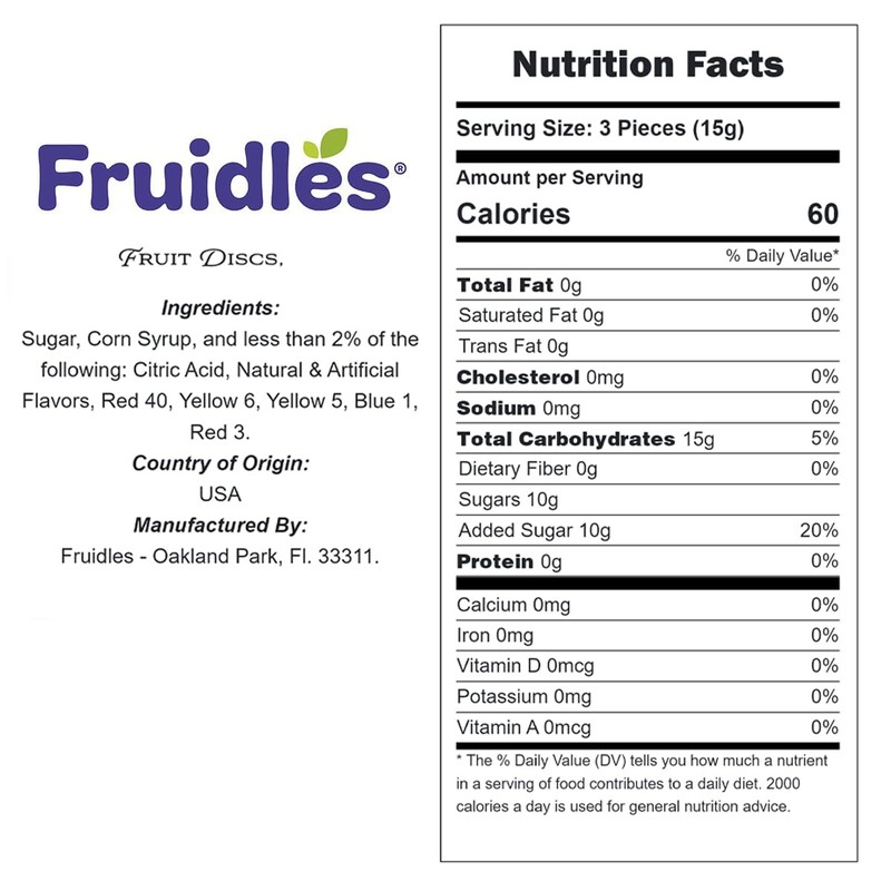 Fruit Discs Button, Hard Candy, Individually Wrapped, 5 Pounds