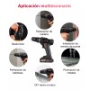 Lumoku Kit Taladro Inalámbricos Desatornillardor Electrico 42v 3/8