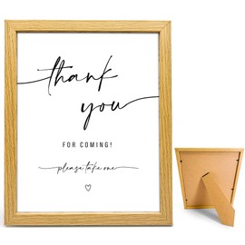 Wedding Thank You Sign(8x 10 Inch Table Sign with Wood Frame) Minimalist Baby Shower Sign, Minimalist Bridal Shower Sign, Wedding Reception Please Take One Sign -XKLP10