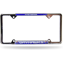 Kansas Jayhawks EZ View Chrom Metall Kennzeichenrahmen