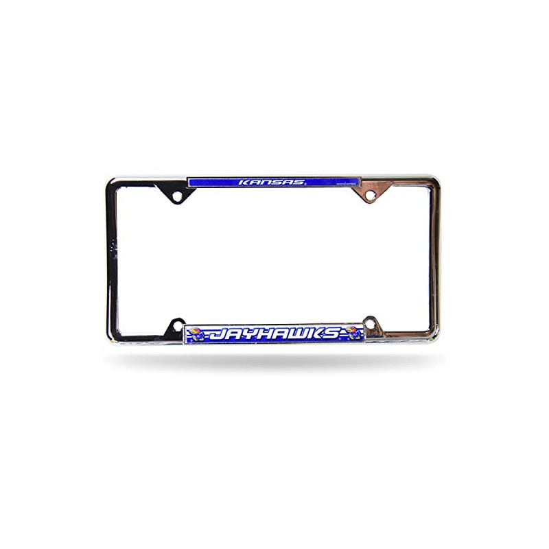 Kansas Jayhawks EZ View Chrom Metall Kennzeichenrahmen