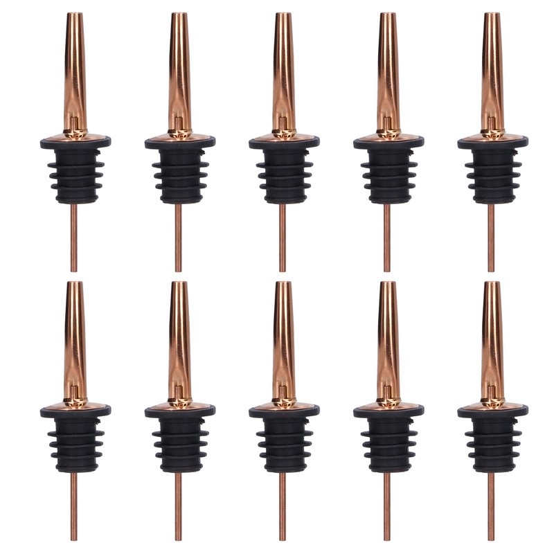 10Pcs Liquor Pourer Stainless Steel Wine Pourer Stopper Bar Tool