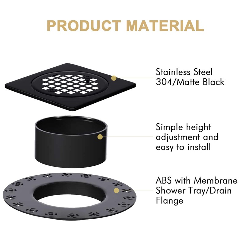 Yaseingoo 4” Drain Grate Kit Replacement, Compatible with Schluter Kerdi-Drain