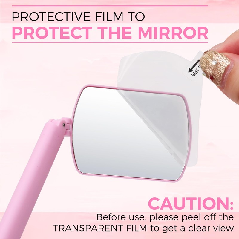 Miuffue Flexible Large Square Lash Mirror, 260°Rotation Folding Portable Eye