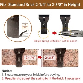 8Pcs Brick Clips for Hanging Outdoors Hooks to Hang Wall Decor 2 1/4 Inch to 2 3/8 Inch in Height Brick Hanging Clips Wall Hangers