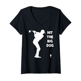 Womens Funny Golfer Birthday Golf Father Day Mother Golf Ball Club V-Neck T-Shirt