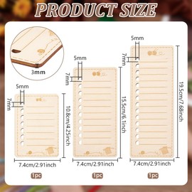 BENECREAT 3 Pcs Embroidery Floss Bobbin, Sewing Thread Organizer, Rectangle Wooden Yarn Thread Winding Plate for Cross Stitch Embroidery Thread Storage Organisation, Sewing Accessories