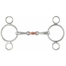 Shires Equestrian Two Ring Copper Lozenge Gag Bit 6" Steel