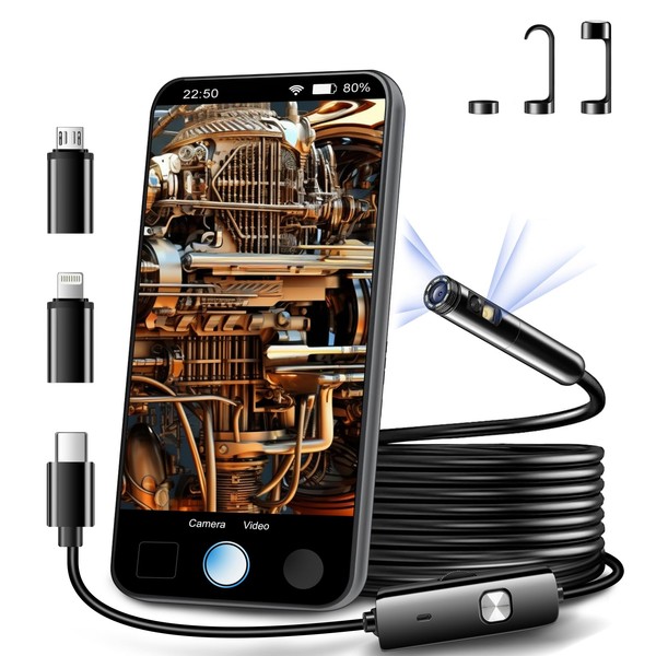 [Dual Lens] Endoscope Inspection Camera by AURTEC, Dual HD Lens,